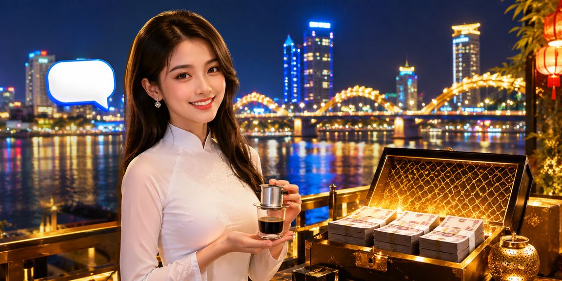 Người dùng VIP tại Đà Nẵng mặc áo dài đăng nhập nhận thưởng trên điện thoại