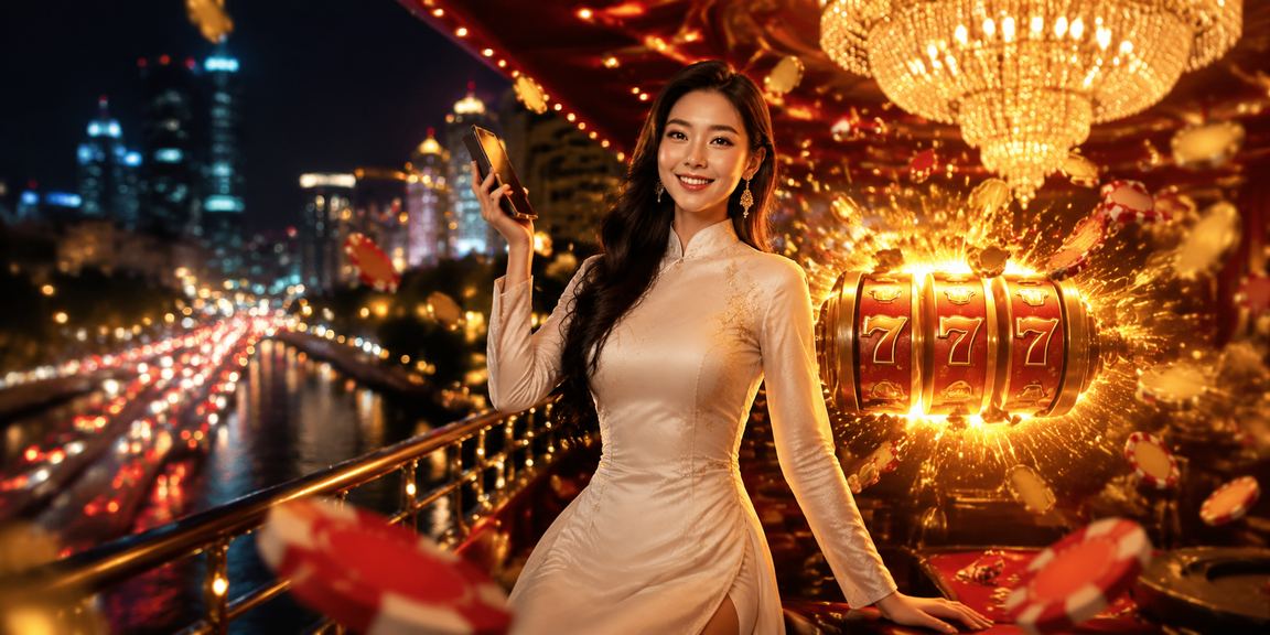 Người dùng Việt Nam trong trang phục áo dài tham gia slot game trực tuyến tại TP.HCM